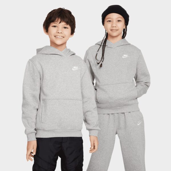 Nike Sportswear Juniors' Club Fleece Pullover Hoodie Black / White